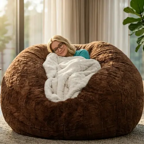 FIEATES Sitzsack Sessel dunkelgrau