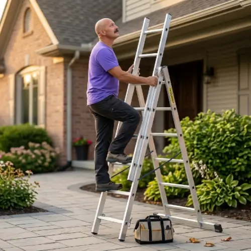 DRABEST Home Aluminium ladder 3x6 rungs