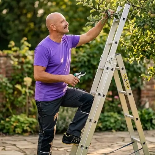 DRABEST Home Aluminium ladder 3x6 rungs