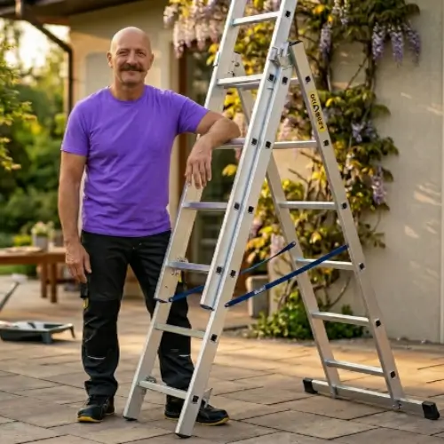 DRABEST Home Aluminium ladder 3x6 rungs