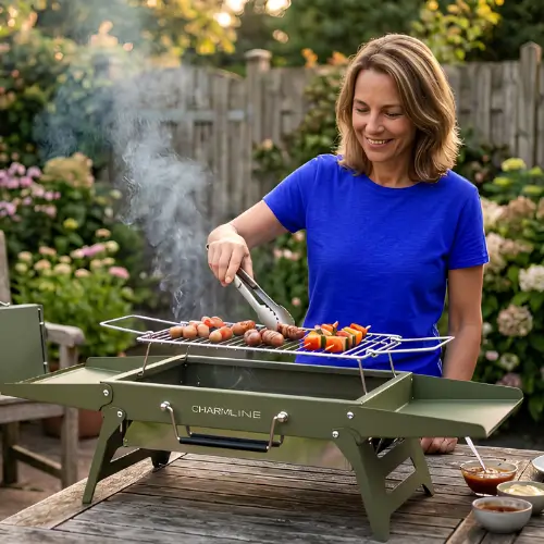 Charmline Tragbarer Holzkohlegrill Klappbar