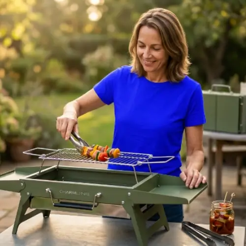 Charmline Tragbarer Holzkohlegrill Klappbar