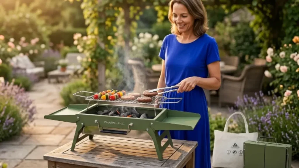 Charmline Tragbarer Holzkohlegrill Klappbar