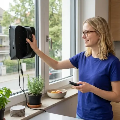 Fensterputzroboter mit 6 Wasserdüsen