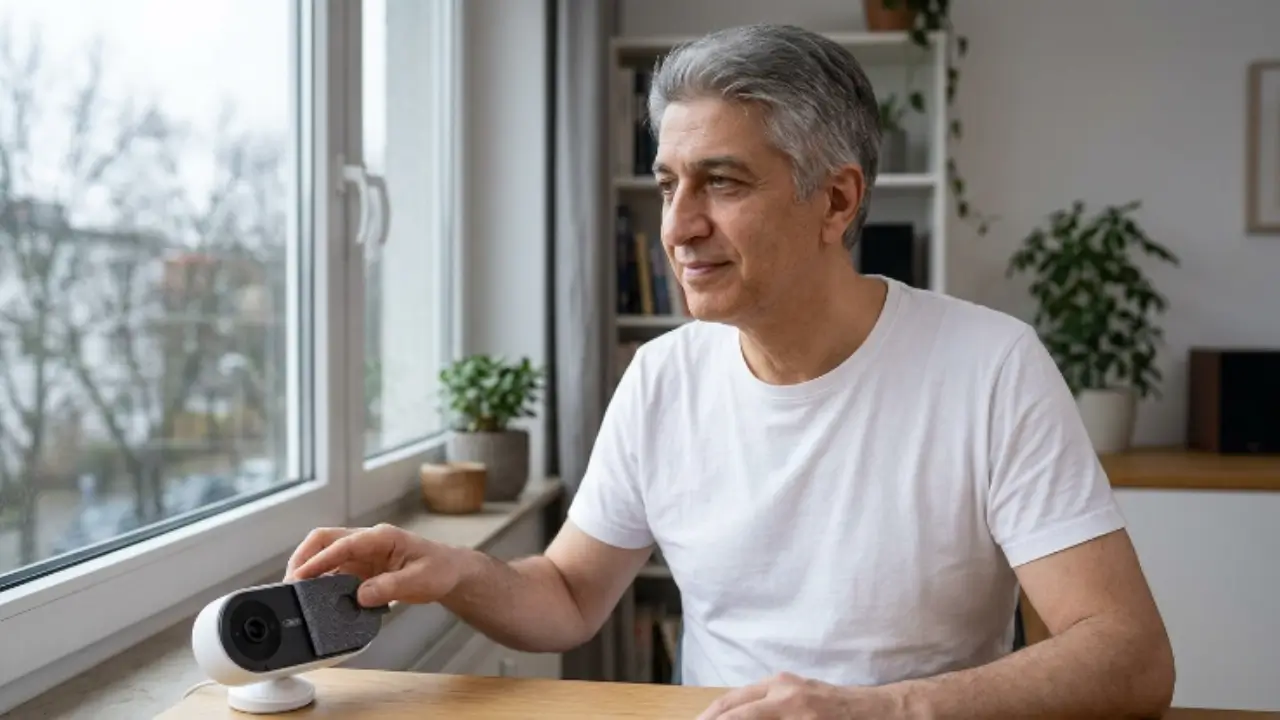 ABUS WLAN Überwachungskamera Privacy Innen Kamera PPIC31020