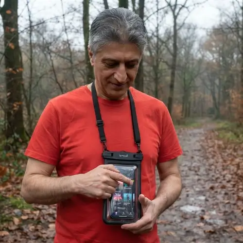 Lamicall wasserdichte Handyhülle mit zwei Fächern Lamicall wasserdichte Handyhülle mit zwei Fächern